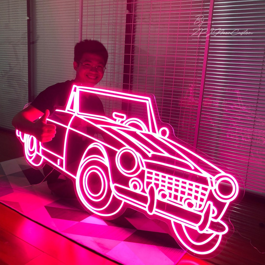 Car Neon Sign Custom Car Neon Signs Garage Decor Wall Decor Etsy