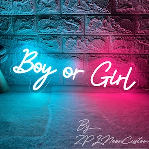 Boy or Girl Neon Sign Baby Shower Neon Sign Led Light Custom Neon Sign Bedroom Home Room Wall Decor Party Neon Sign Personazlied Gifts