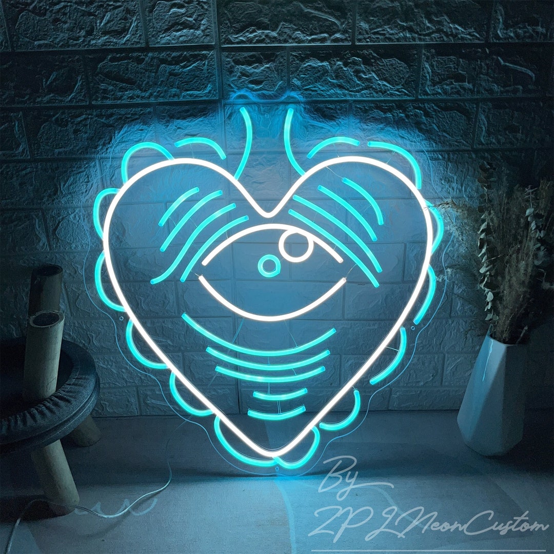 Eye of the Heart Neon Sign Custom Cuban Graffiti Art Light Sign