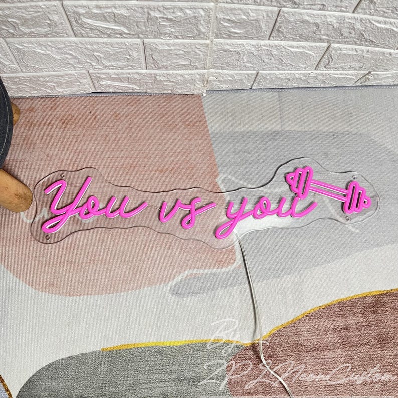 You Vs You Neon Sign Custom Neon Sign Gym Decor Motivational Quotes Led
