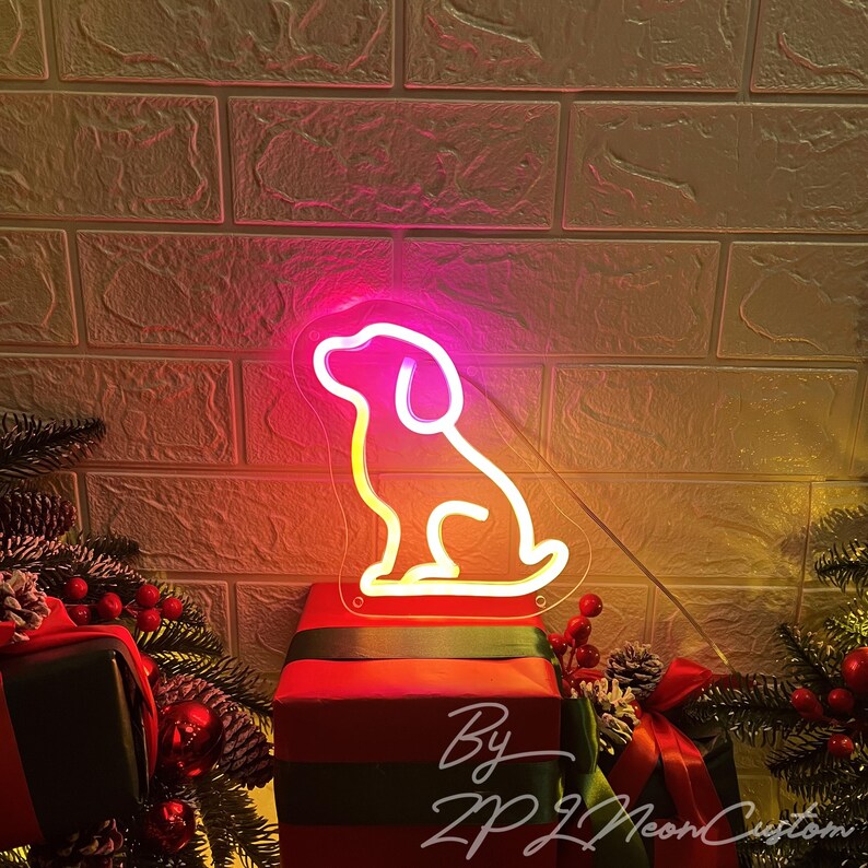 Custom Puppy Neon Sign: Colorful Dog LED Light Decor - Etsy