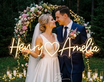 Custom Wedding Name Neon Sign, Wedding LED Light, Engagement Party Signs Decor