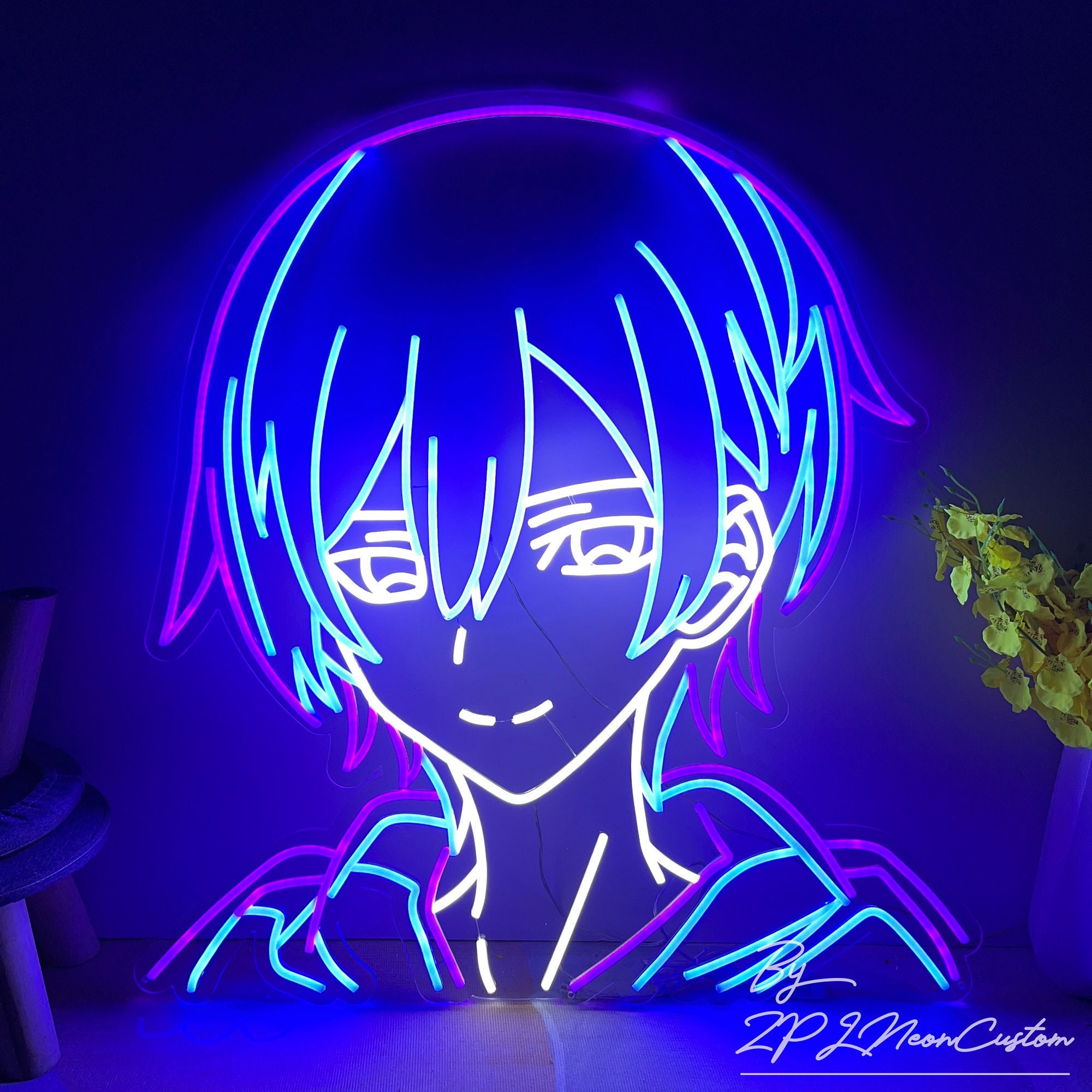 Blue anime neon icon  widgetopia homescreen widgets for iPhone  iPad   Android
