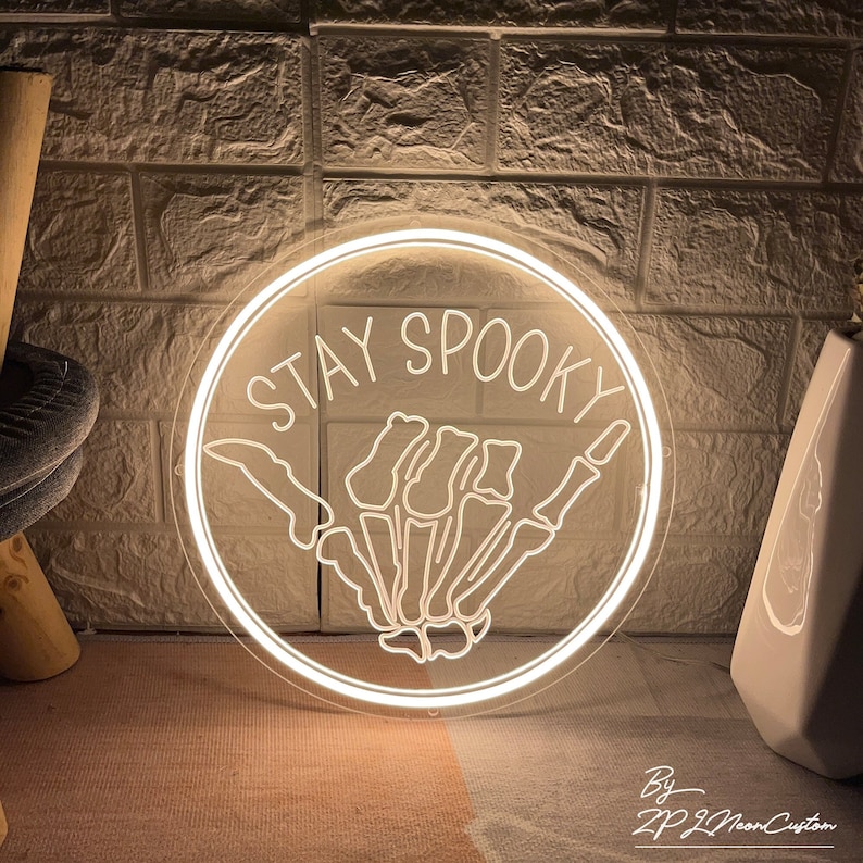 STAY SPOOKY Halloween Neon Sign Custom Engrave LED Light Halloween Home Decor