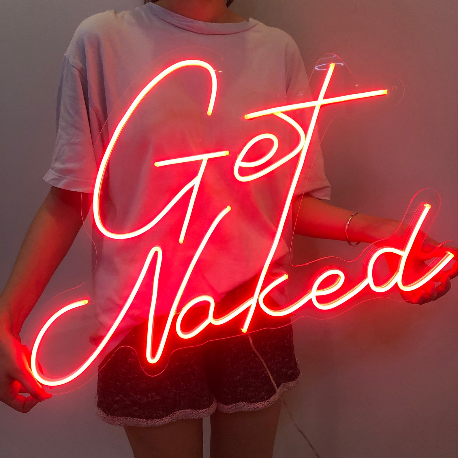 Get Naked Neon Sign Neon Wall Sign Custom Neon Sign Flex Led Etsy