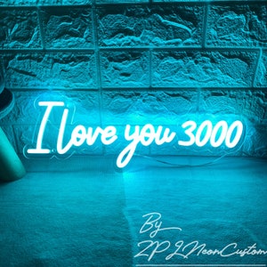 I Love You 3000 Neon Sign Custom Neon Sign Wedding Neon Sign Led Light Bedroom Home Wall Art Decor Wedding Party Decor Personalized Gifts