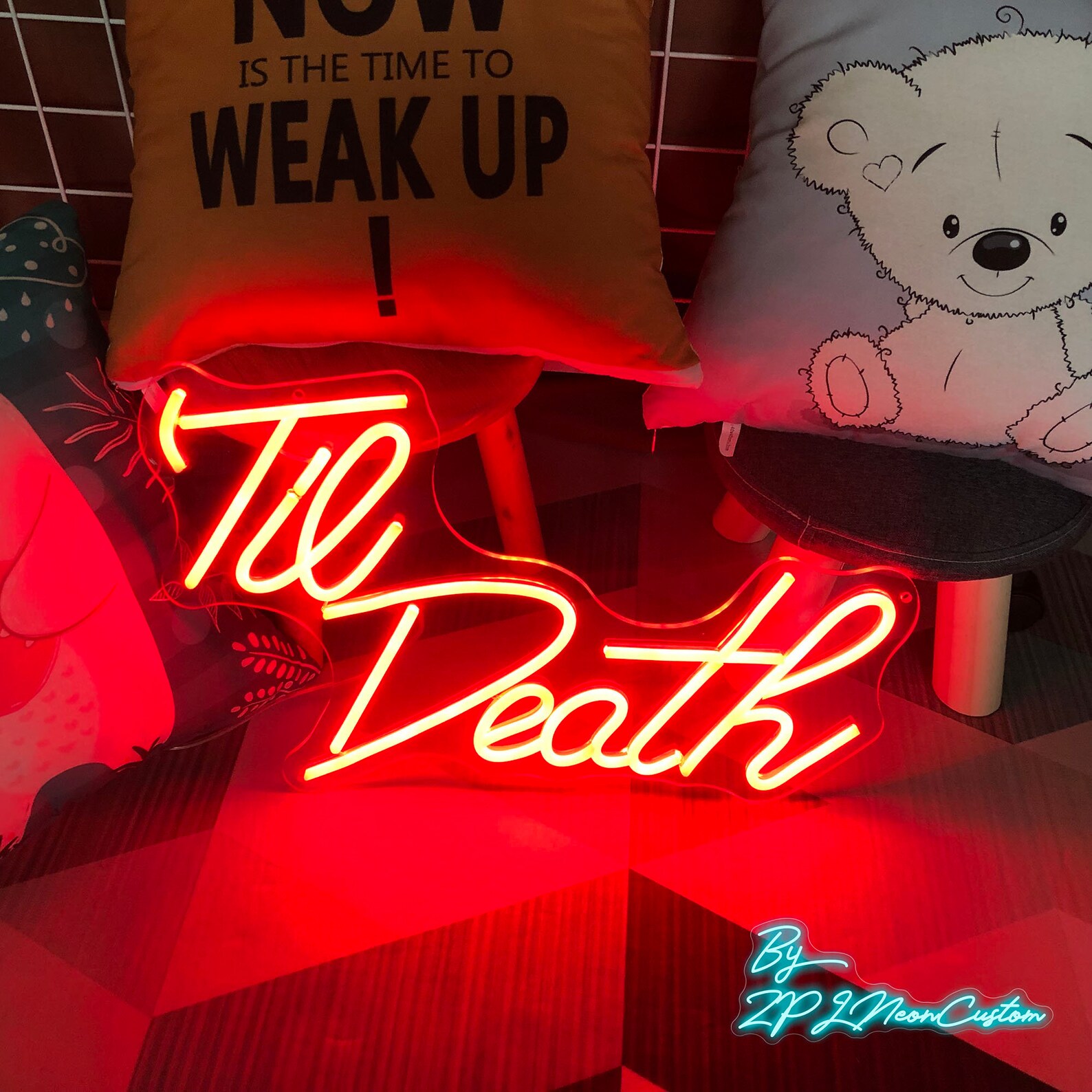 Custom Neon Sign Til Death LED Wedding Sign Among US Sign