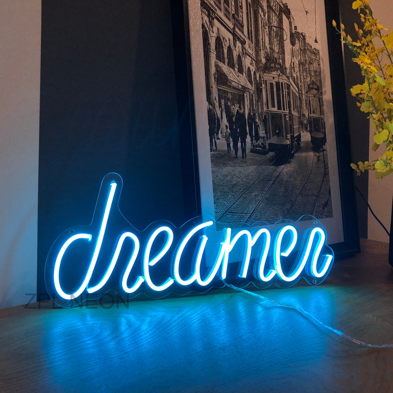 Custom Neon Sign Dreamer Neon Sign Blue Sign Personalized Neon Etsy