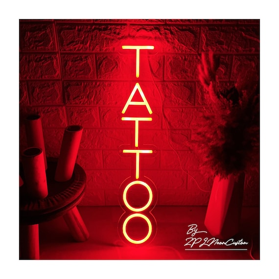 Tattoo Studio Neon Sign, Custom Logo Handmade Light