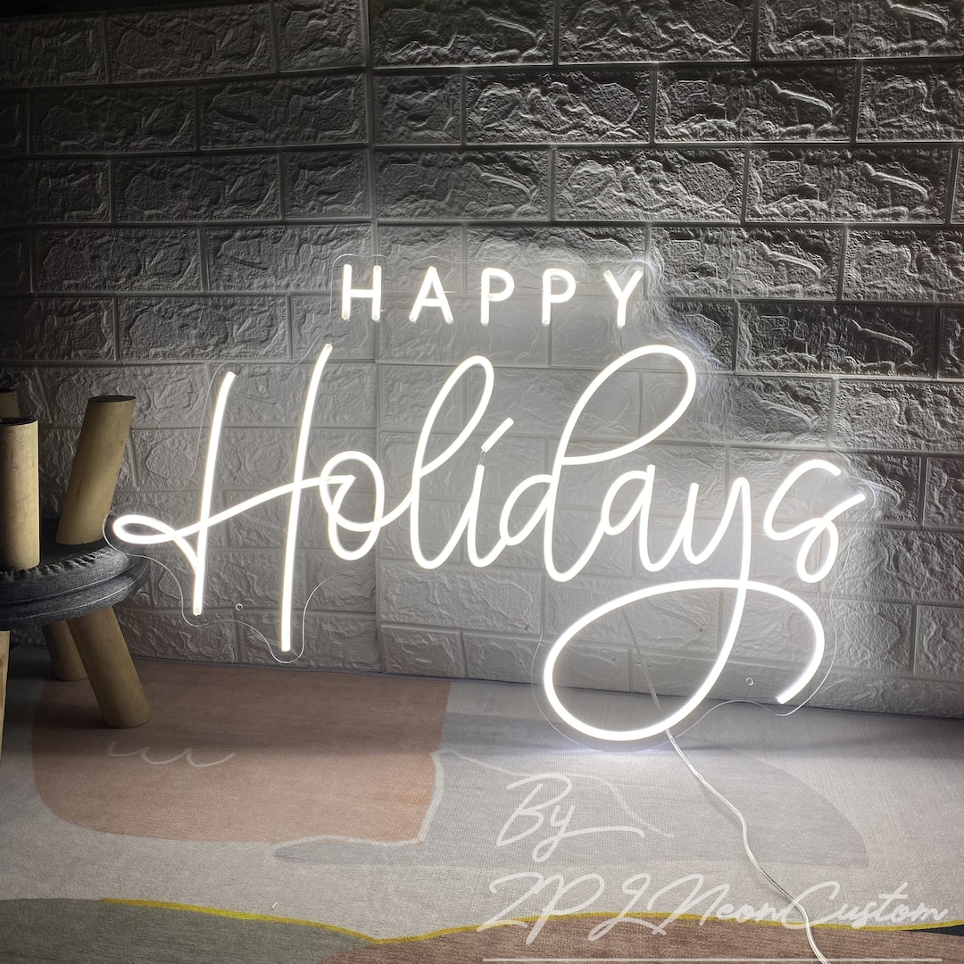 Happy Holidays Neon Sign Custom Neon Sign Merry Christmas LED Neon