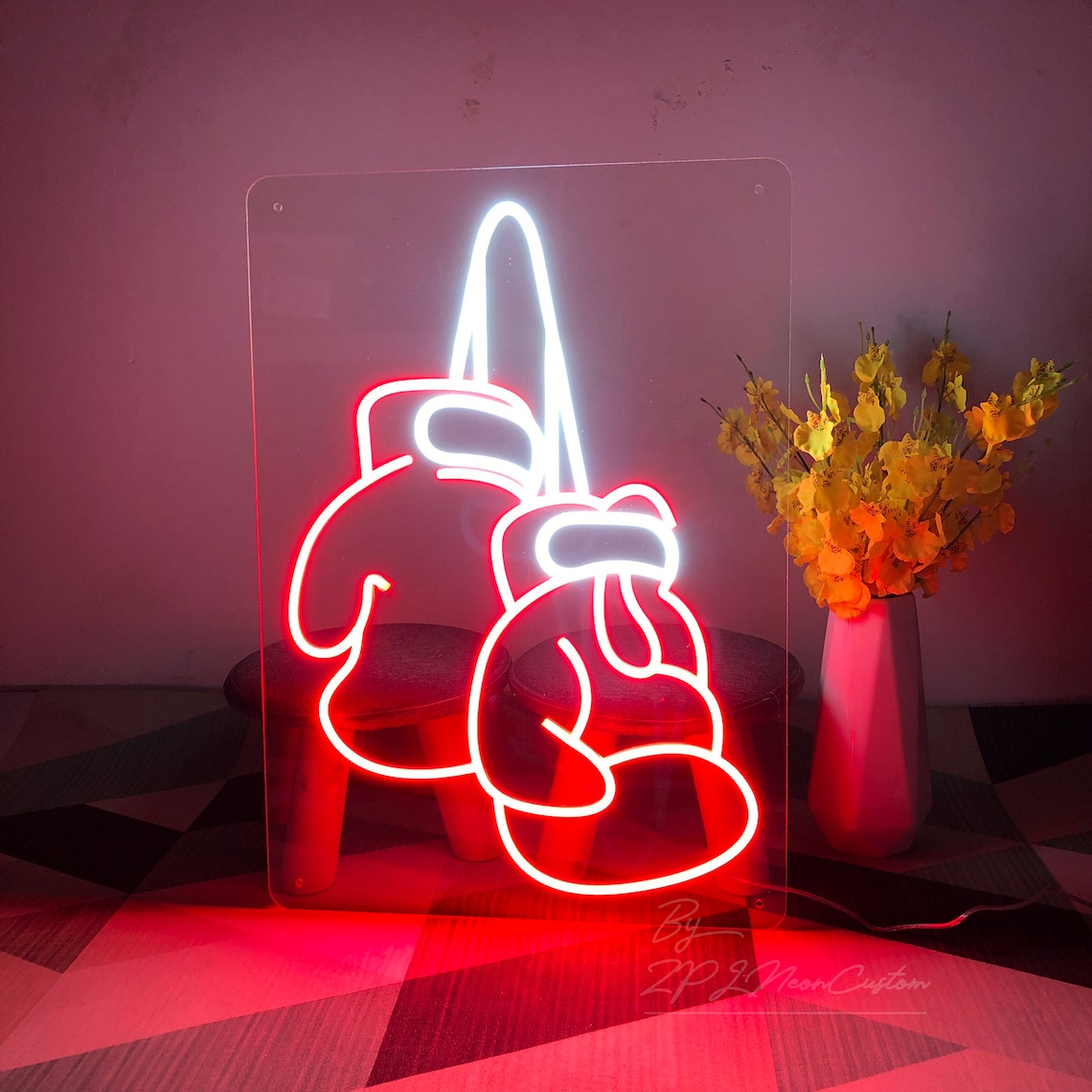Boxing Gloves Neon Sign Boxing Neon Sign Bar Pub Decor Gym Etsy