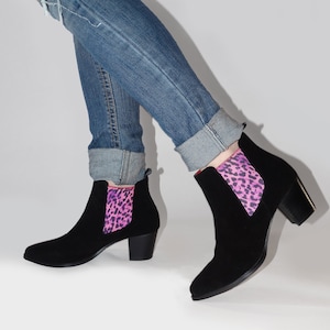 DFTC Chelsea Boots - Women&#39;s Graceful - Pink Leopard