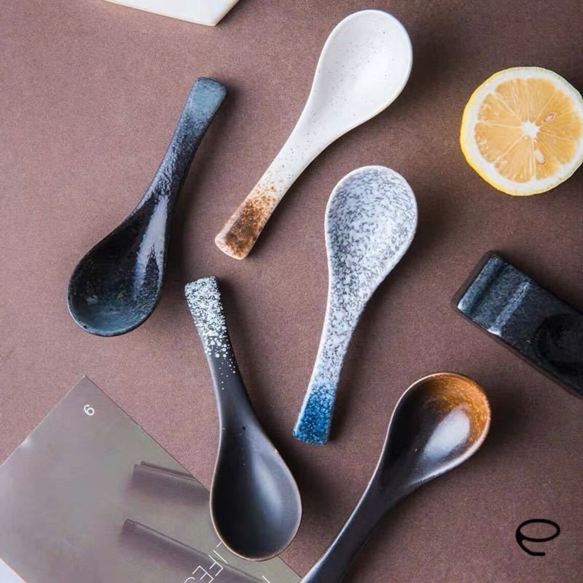 Creative Ceramic Soup Spoon / Japanese Tableware Eating Spoon Etsy