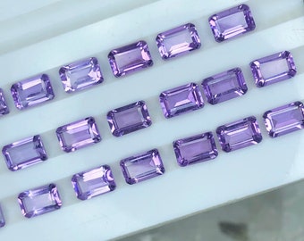 Natural Amethyst Faceted Gemstone AAA Amethyst Octagon Shape Faceted Brazilian Amethyst Loose Gemstone Size 6x4 MM