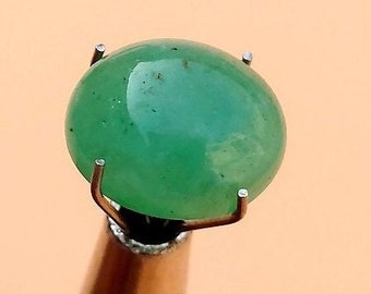 3 Cts, Natural Green Zambian Emerald, Oval Cabochons, Loose Zambian Emerald Cabochons, Jewelry Making Gemstone, Size 8x10x5 MM