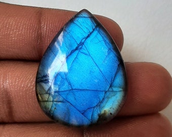 41 Cts,100% Natural  Blue Labradorite Cabochon ,Top Quality Blue Labradorite Pear Shape, Spectrolite Cab Loose gemstone, 32x25x7 MM,