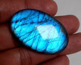 60 Cts Top Grade Blue Labradorite Cabochon ,Top Quality Blue Labradorite Oval Shape, Spectrolite Cab Loose gemstone, 42x27x7 MM.