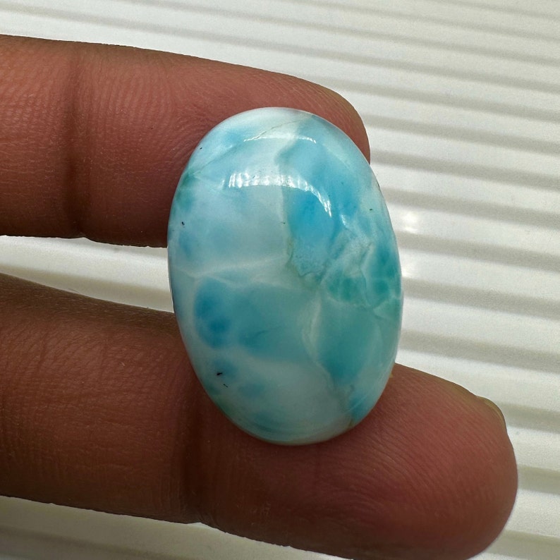 18 Cts Natural Dominican Larimar Gemstone Unique Larimar Cabochon Loose Gemstone Making for jewelry Size 25x17x5 MM image 4