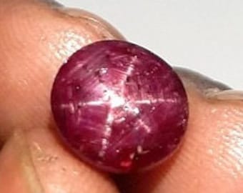 100% Natural Star Ruby Cabochon semi Precious loose Gemstone Ruby Star cab Oval shape, 6.10 Cts Size 8x10x5 MM