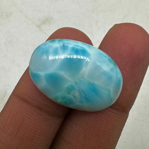 18 Cts Natural Dominican Larimar Gemstone Unique Larimar Cabochon Loose Gemstone Making for jewelry Size 25x17x5 MM image 2