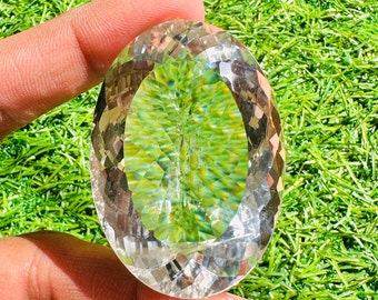 228 Cts Natural Clear Quartz Gemstone RARE Quality Clear Quartz, Oval Shape, Size 53x37x21 mm