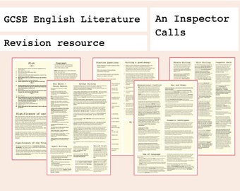GCSE English Literature An Inspector Calls revision resource || Grade 9