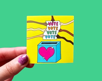 Vote Sticker - Yellow Vinyl