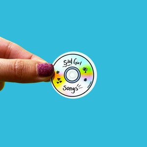 Sad Girl Songs CD Holographic Sticker by Jelly Studio Co.