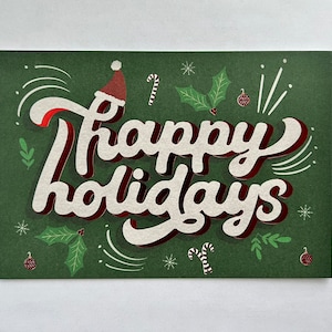 Cartolina di buone feste 4X6 con lamina rossa