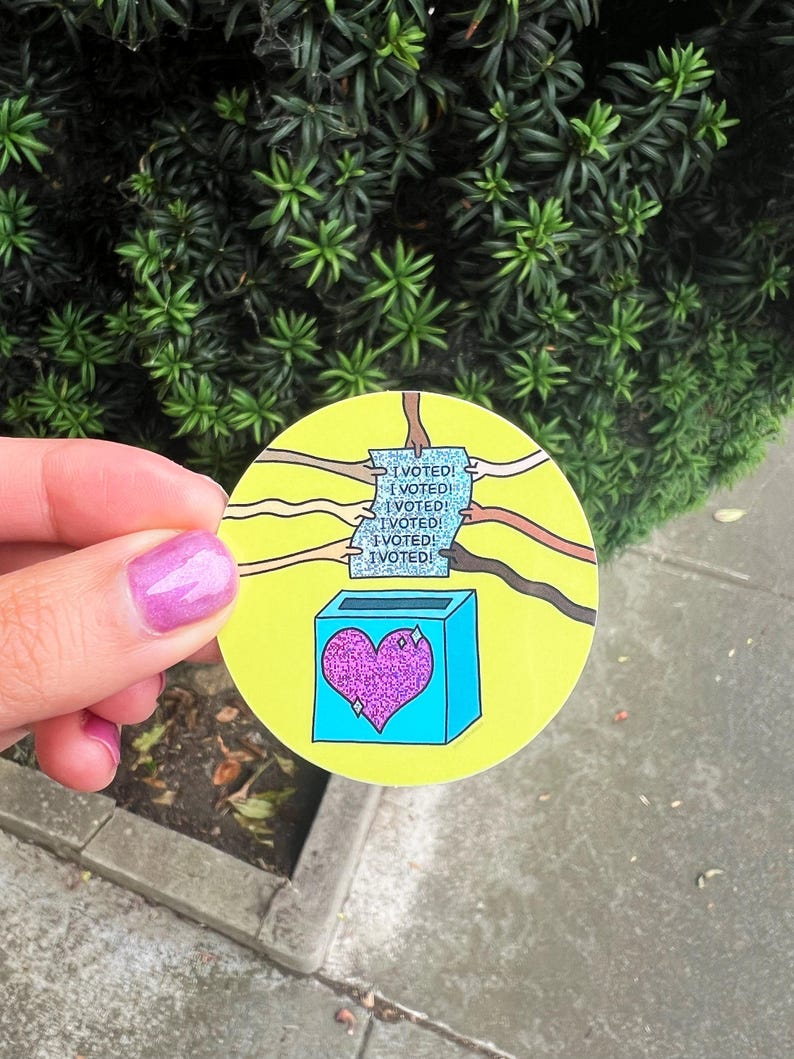 Pink Vote Sticker I Voted Inclusive Sticker - Etsy