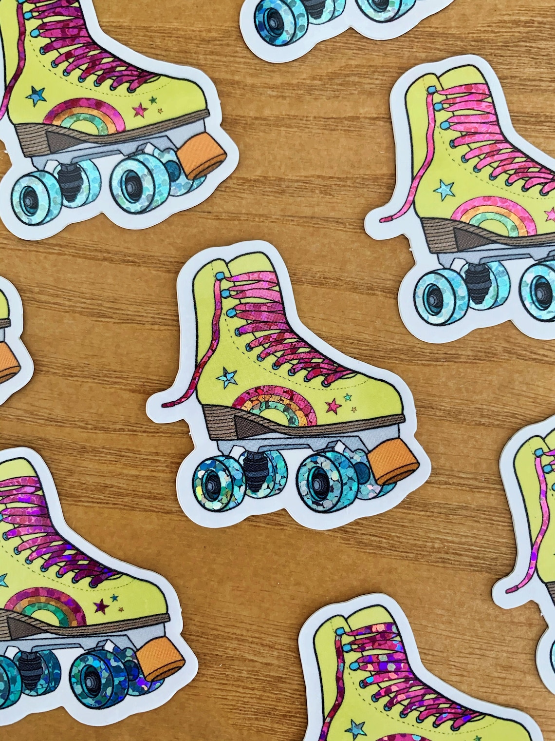 Roller Skate Glitter Sticker Etsy