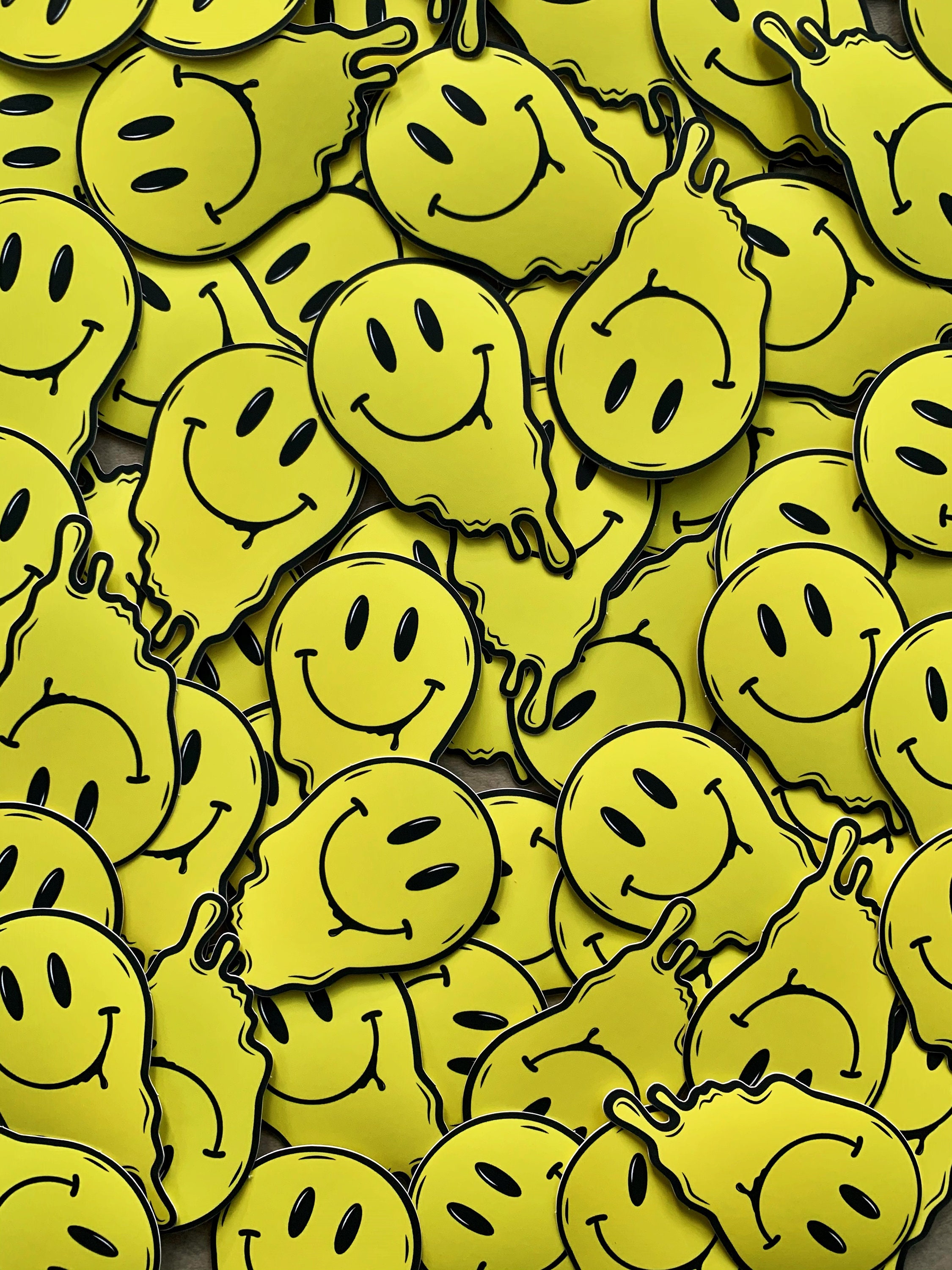 Melting Smiley Face Stickers for Sale  Redbubble