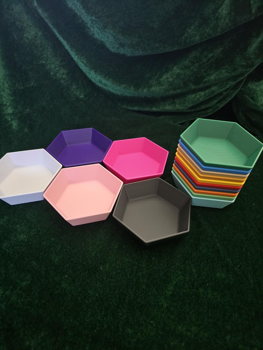 3D Printed Stackable Board Game Piece Tray Hexagonal Token Board Games ...