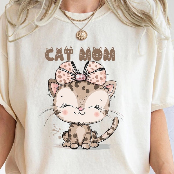 Cool Leopard Cat Mom SVG & PNG, Gifts For Cat Lover, Cat Themed Gifts For Women, Cute Cat Svg, Trendy Png File For Sublimation Printing