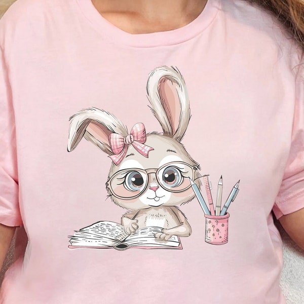 Cute Bunny SVG & PNG, Watercolor Bunny Rabbit Png, Kawaii Bunny With Glasses Png, Vintage Boujee Bunny Png For Sublimation,Instant Download