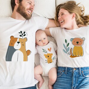 Famille ours SVG & PNG Bundle, maman ours Svg, papa ours Png, conception de bébé ours pour les amoureux des ours, conception de chemise ours famille mignon pour sublimation