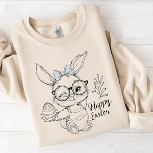 Süßer Osterhase PNG, Osterhase Png, fröhlicher Osterhase Eier Png, Groovy Ostern Shirt für Sublimationsdesigns | Digitaler Download
