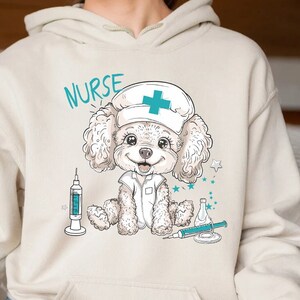 Niedliches Hunde-Krankenschwester-Shirt-Design SVG-PNG, Krankenschwester-Liebe Png für Hundeliebhaber, Geschenk für Krankenschwester & Hundeliebhaber, druckbare Krankenschwester-Welpen-Svg für Sublimation