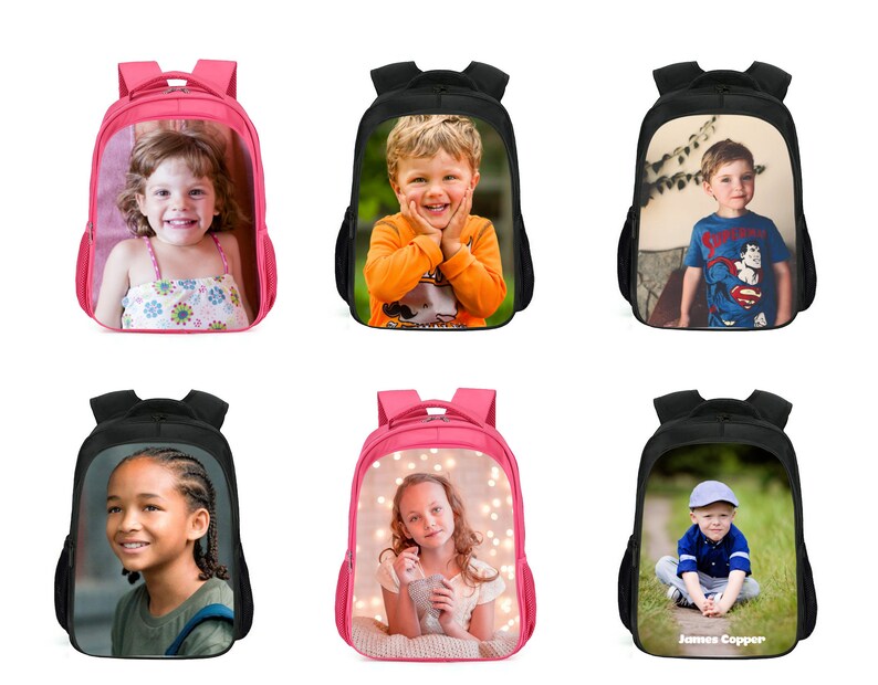 Photo Custom Backpacks Personalized Kid Name Bookbags Etsy
