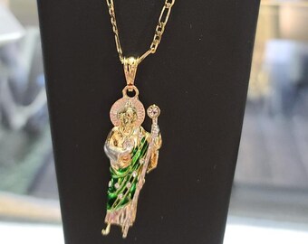 14k Gold Plated Saint Jude Necklace san 