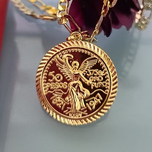 14k Gold Plated Coin Centenario Mexicano - Moneda 50 Pesos en Oro Laminado - Special Father&#39;s Day, Valentine&#39;s Day, Christmas, Gift!
