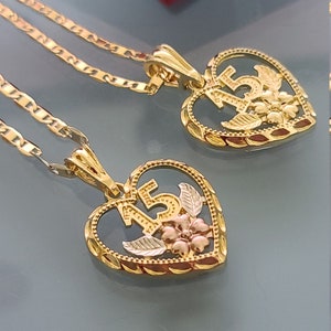 Oro Laminado | Quinceanera Gift | 15th Birthday Jewelry | Quince Ring |Gold Plated Jewelry Set | 15 Anos Necklace | Quince Bracelet