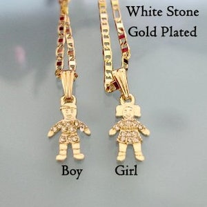 Collar familiar con dijes para niños chapados en oro de 14 quilates / Niños / Niños y niñas / Cadena / Oro Laminado / Regalo especial / Oferta hoy /