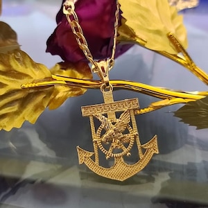 14k Tricolor Gold Plated Anchor Eagle Necklace | Men&#39;s Necklace | Freedom Eagle Necklace | Oro Laminado | Cadena Aguila | Deal Today |