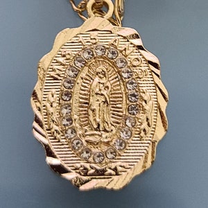 14k Gold Plated MIS XV Necklace | Cadena "Mis 15" | Oro Laminado | Guadalupe Virgin XV Necklace | Quinceañera | Deal Today | image 2