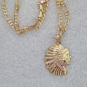 14K Gold Plated Apache Indian Necklace | Oro Laminado | Indio Apache Cadena | Father&#39;s day  | Christmas | Valentine&#39;s day | Deal Today |