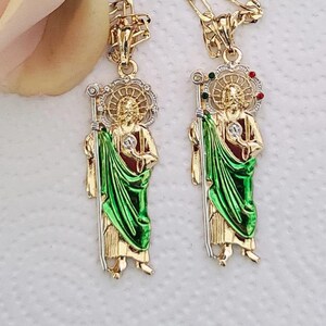 14k Gold Plated Saint Jude Necklace | San Judas Cadena | Oro Laminado ...
