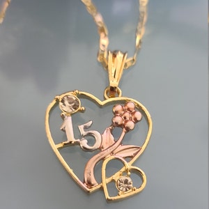 14K Gold Plated Quinceañera Necklace | 15th Birthday Jewelry | Bella ...