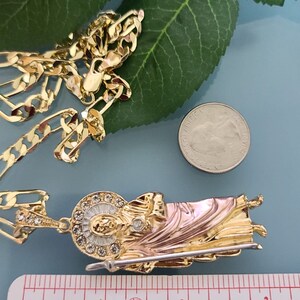 14k Tricolor Gold Plated Saint Jude Necklace | San Judas Tadeo Cadena ...