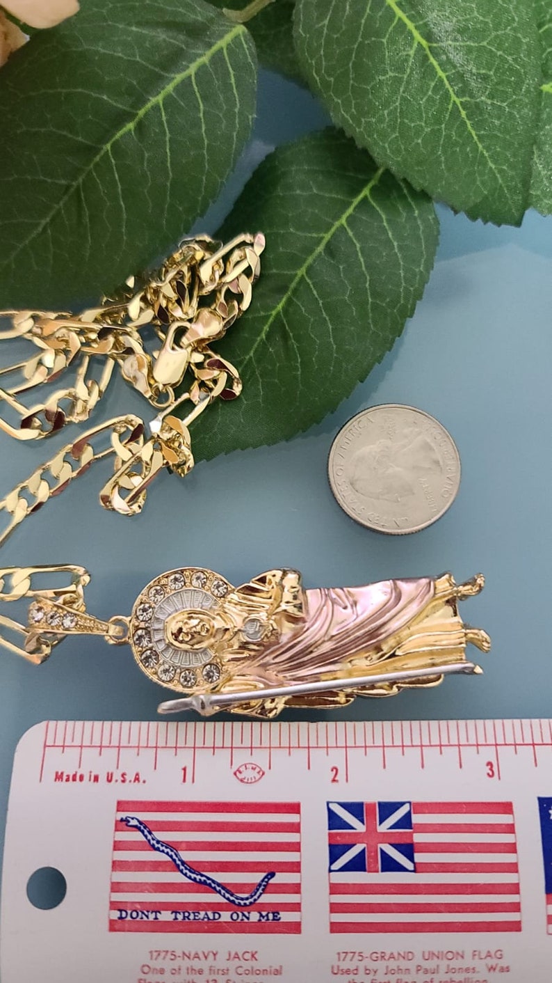 14k Tricolor Gold Plated Saint Jude Necklace san Judas Tadeo - Etsy